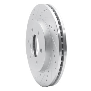 Ford F-150 Brake Rotor (1) - Front Left - R1 Concepts - Drilled & Slotted - Silver - `04-`08